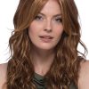 Woman with red synthetic wig