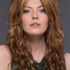 Woman with red synthetic wig